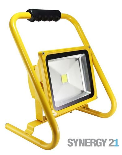 LED Akku-Baustrahler 30 Watt mit Tragegestell gelb neutralweiss
